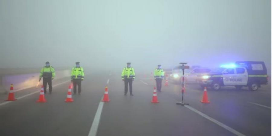 غلق الطريق الإقليمى فى المنوفية بسبب الشبورة المائية